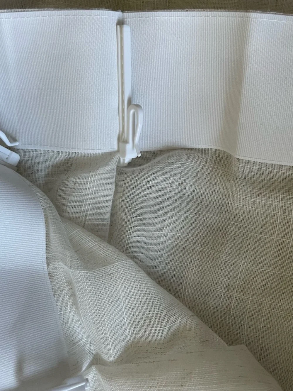 Twopages NEUTRAL Linen Pinch-Pleat Sheer Curtains in “Natural White” 52”x102”